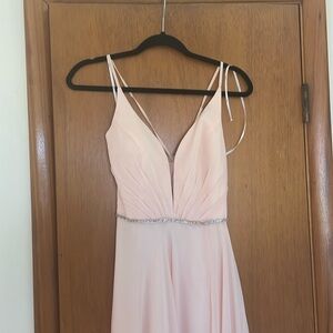 NWOT Lulu’s Blush Pink Floor Length Gown